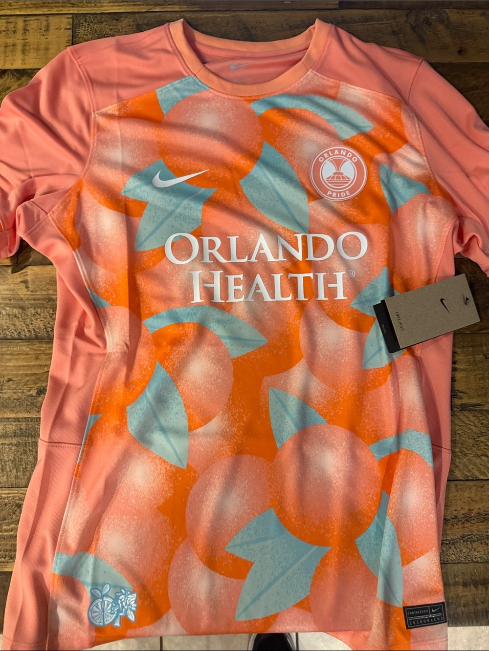 Nike Women's Pink & Orange Orlando Health Soccer Jersey with Blue Accents